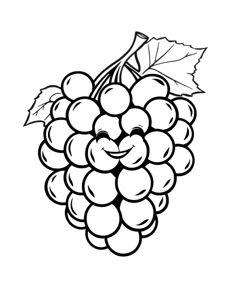 A plump grape bunch with a smile.
