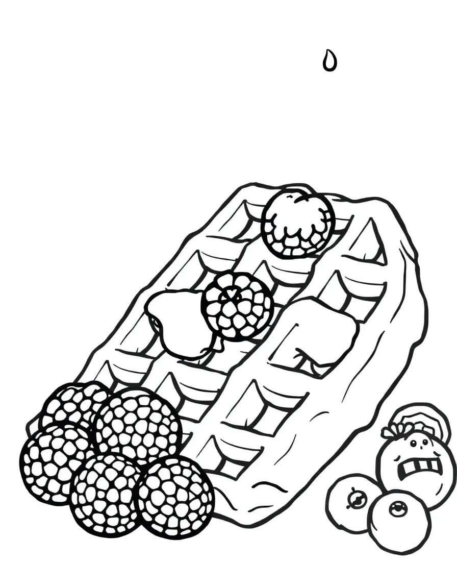A crispy waffle with berries.