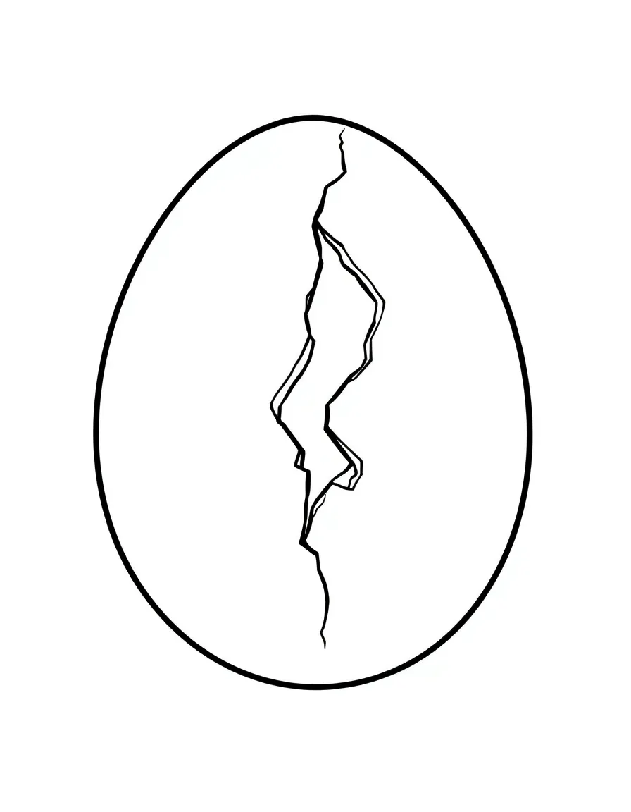 A fresh egg with a crack.