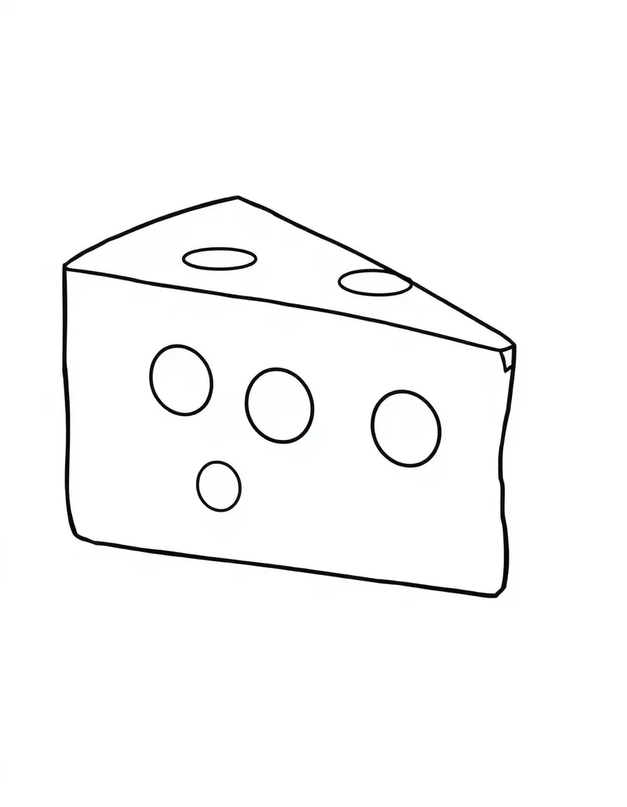 A slice of cheese with holes.