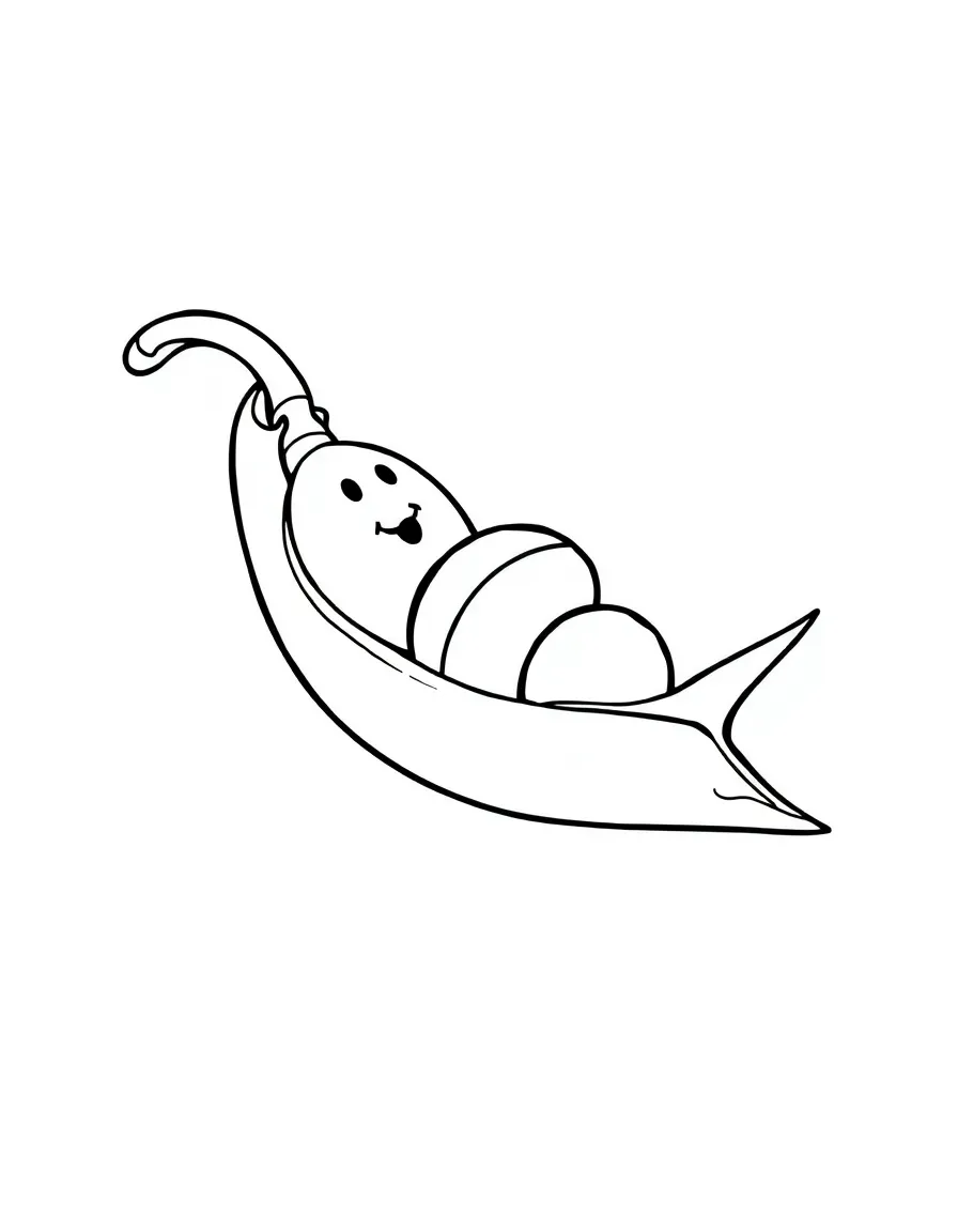 A green pea in a pod.