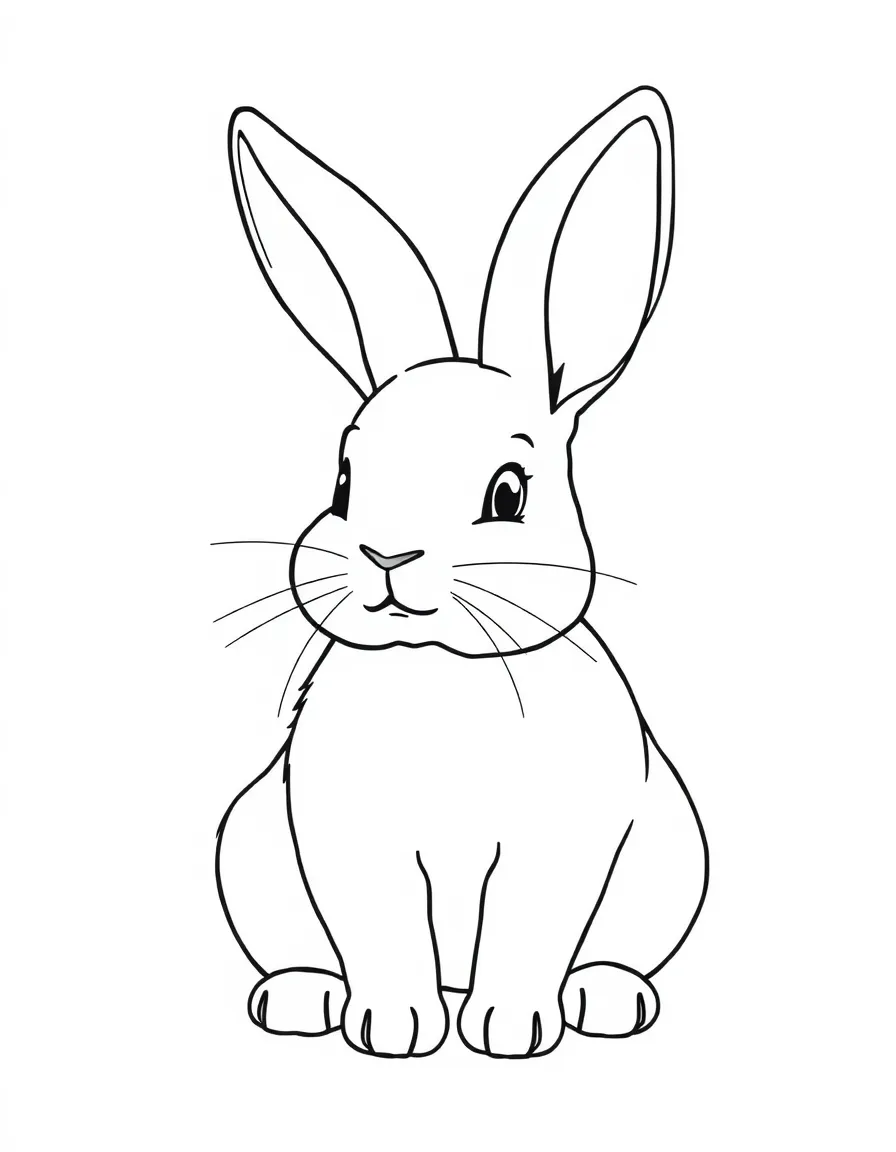 A white bunny with long ears.