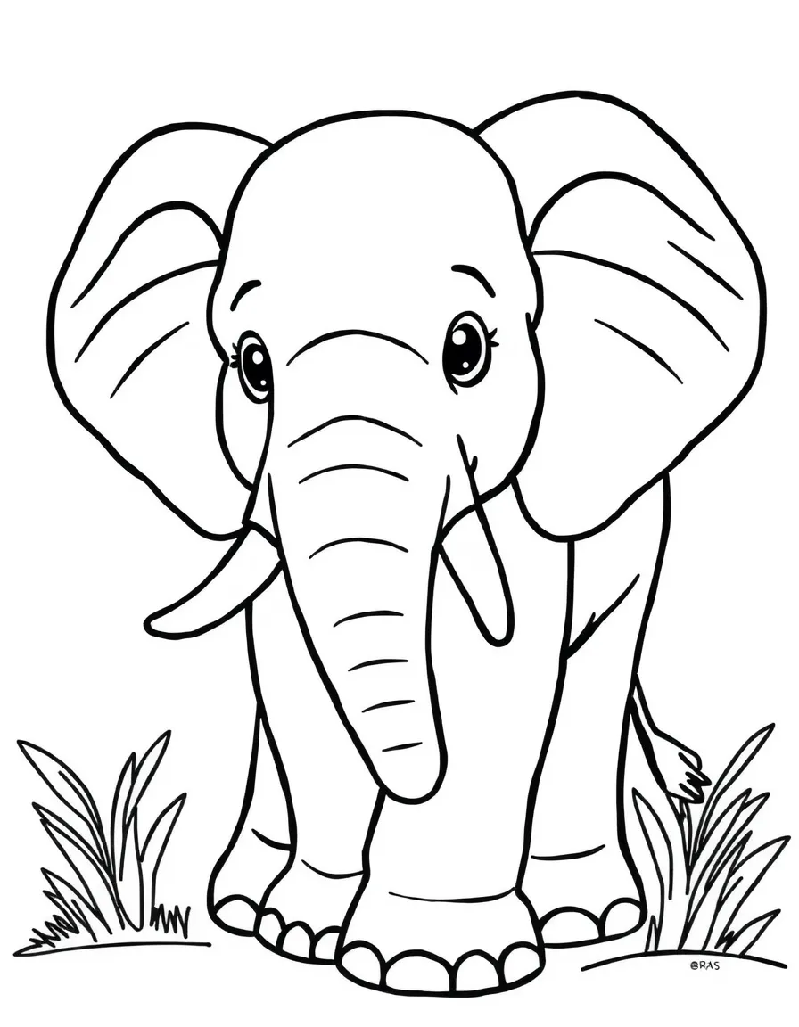 A grey elephant.