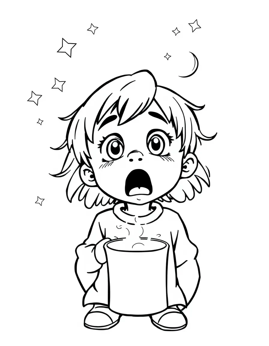 A surprised child seeing a magic trick.