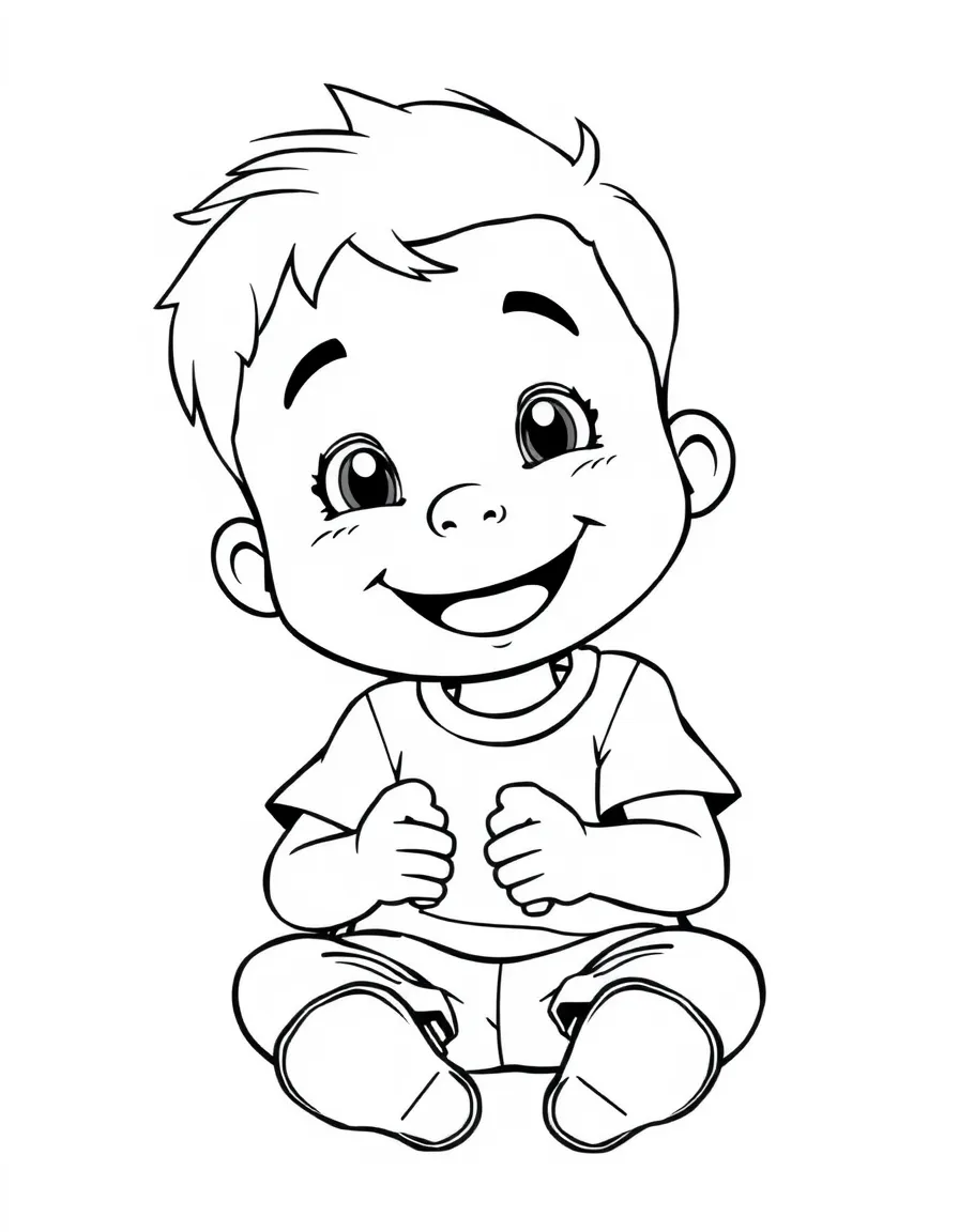 A smiling boy playing.