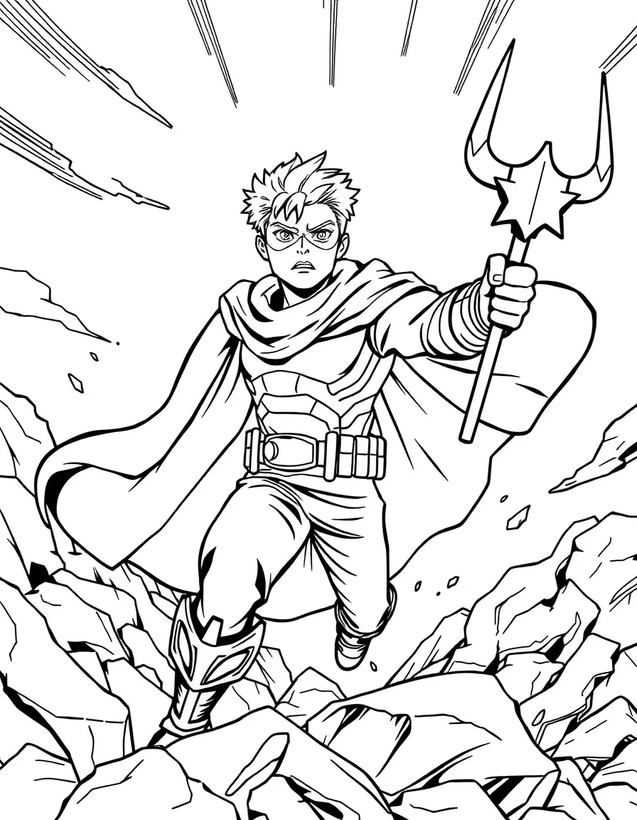 A brave hero saving the day.