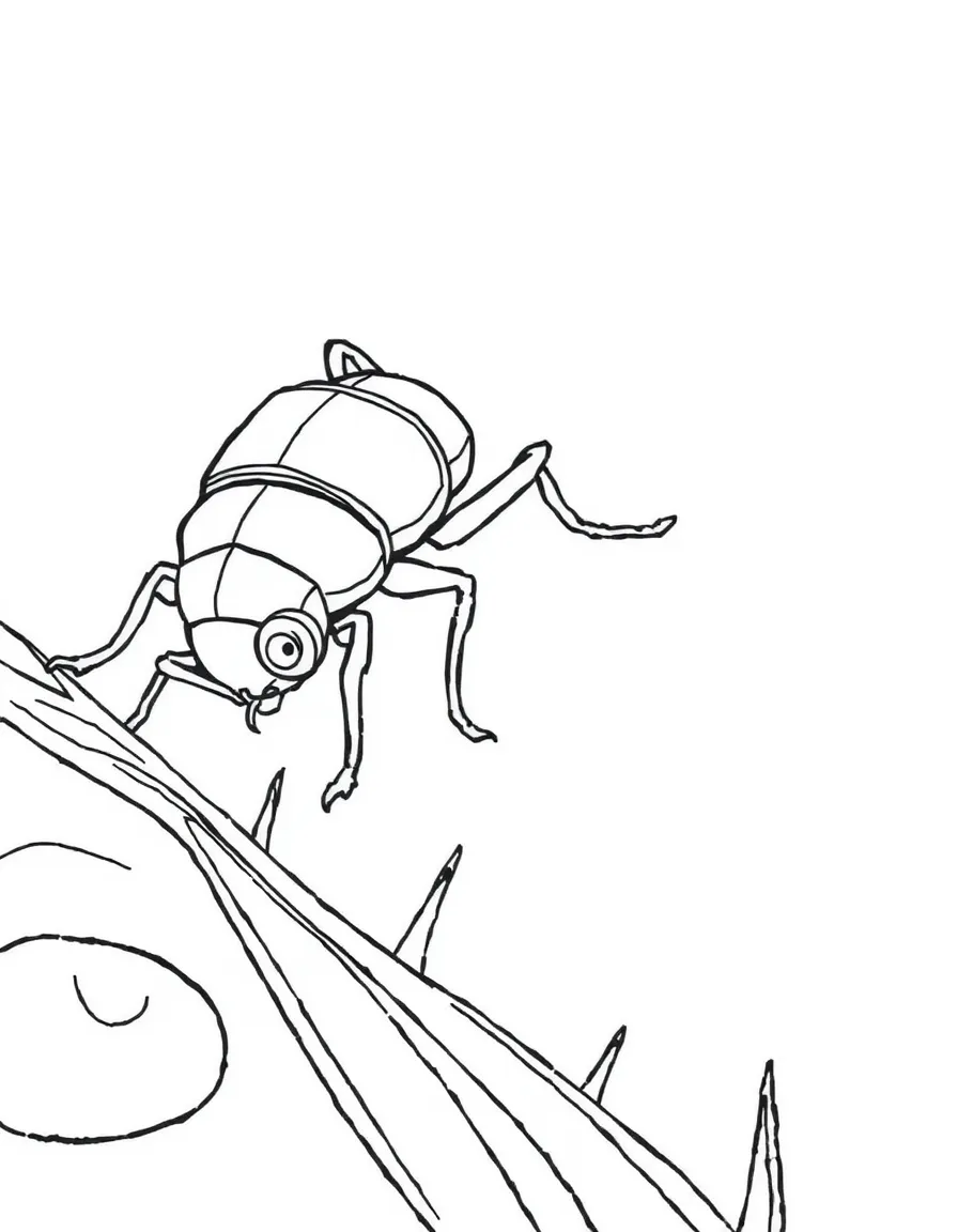 A crawling insect exploring.