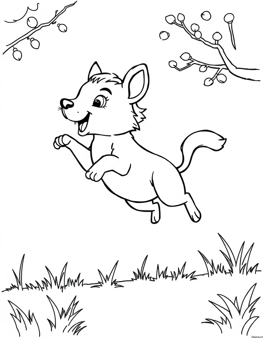 A jumping animal playing.