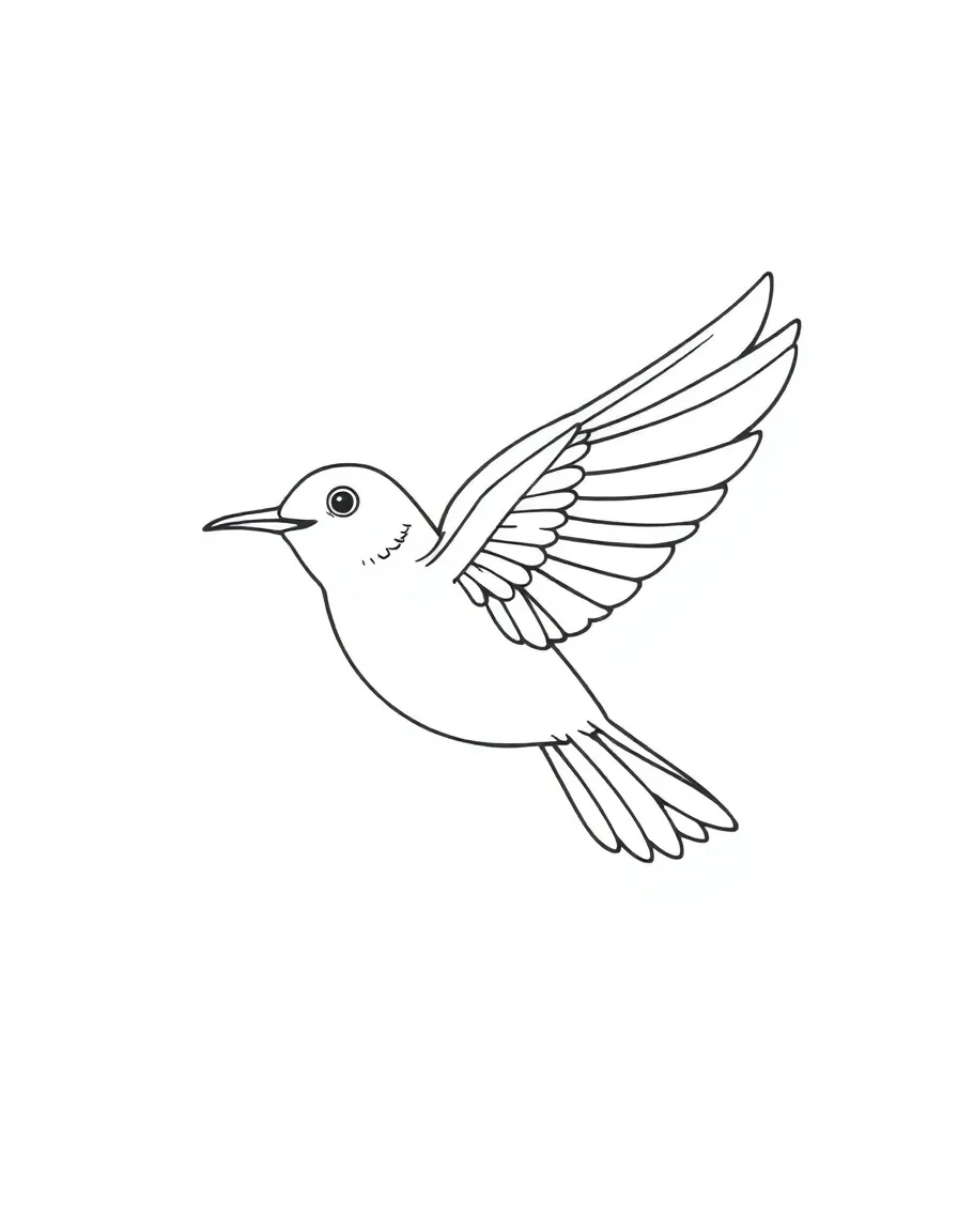 A flying bird chirping.