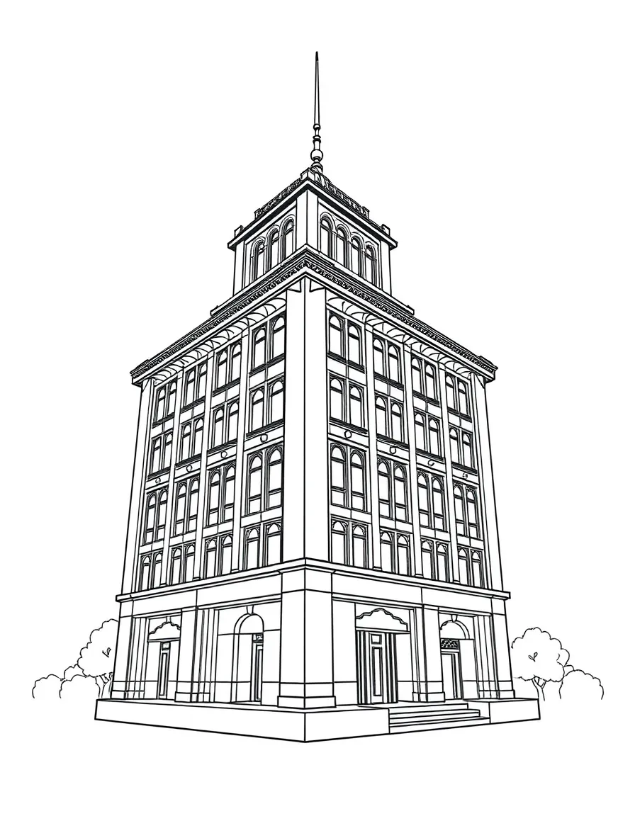 A building structure standing tall.