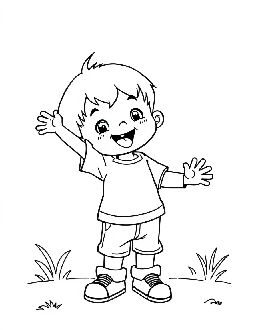 A playing child having fun.