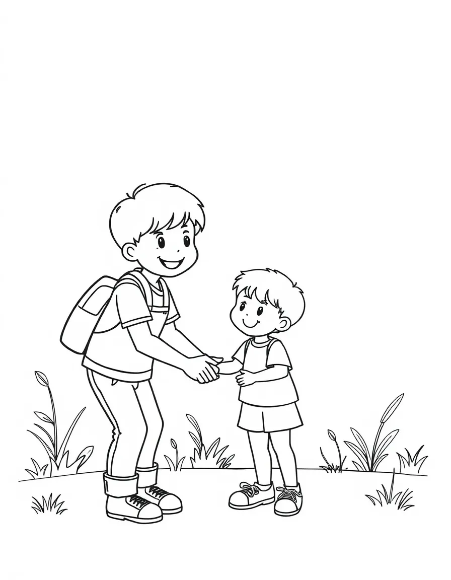 A helping child assisting.