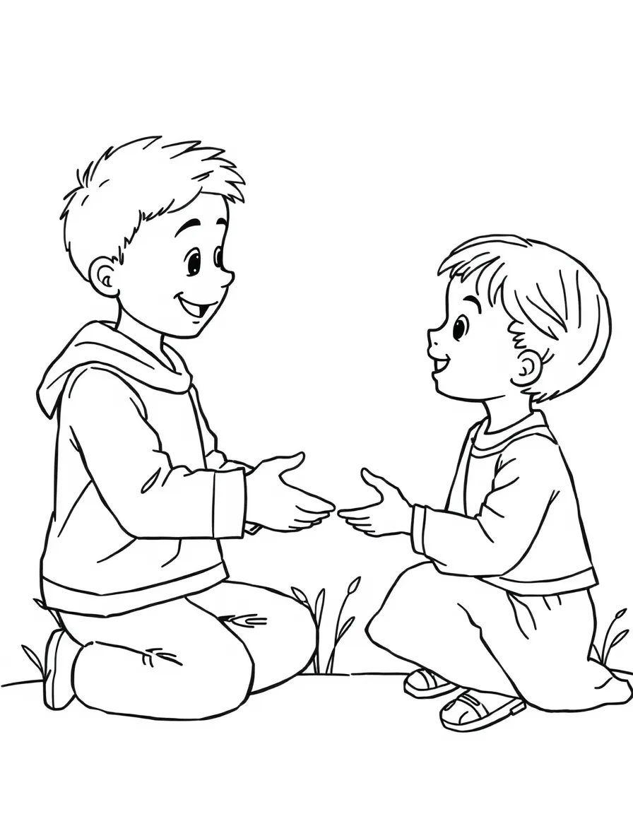 A sharing child giving.