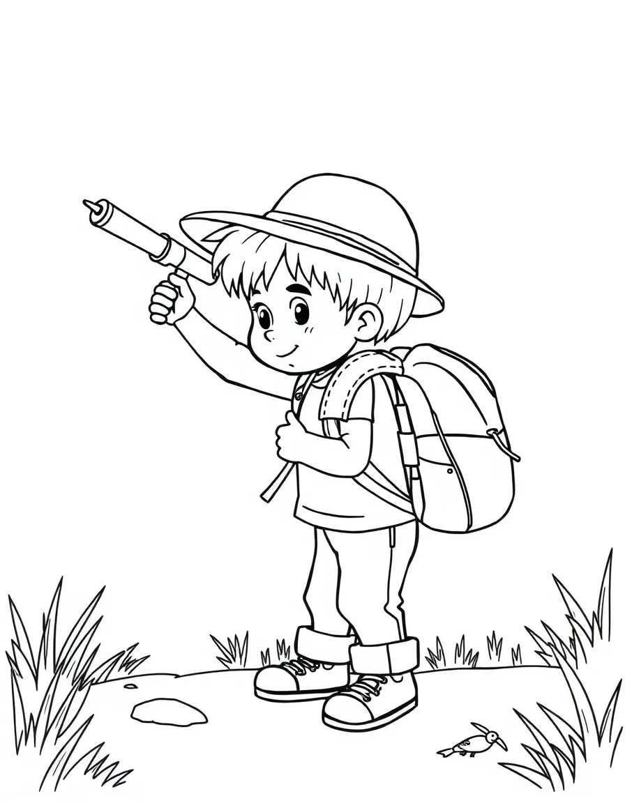 A exploring child discovering.