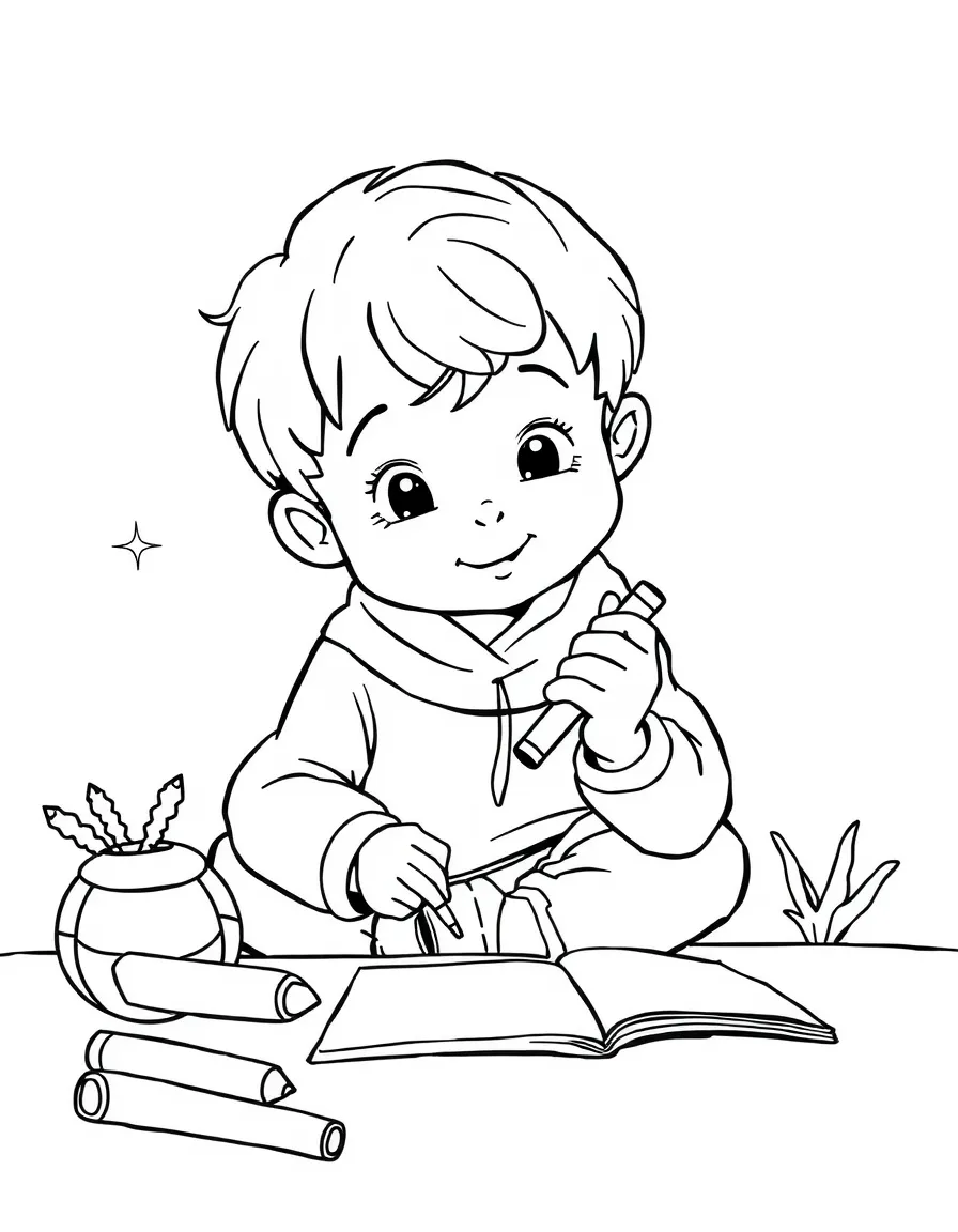 A creating child inventing.