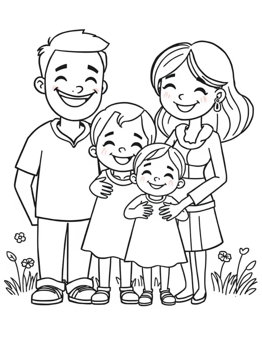 A happy family together.