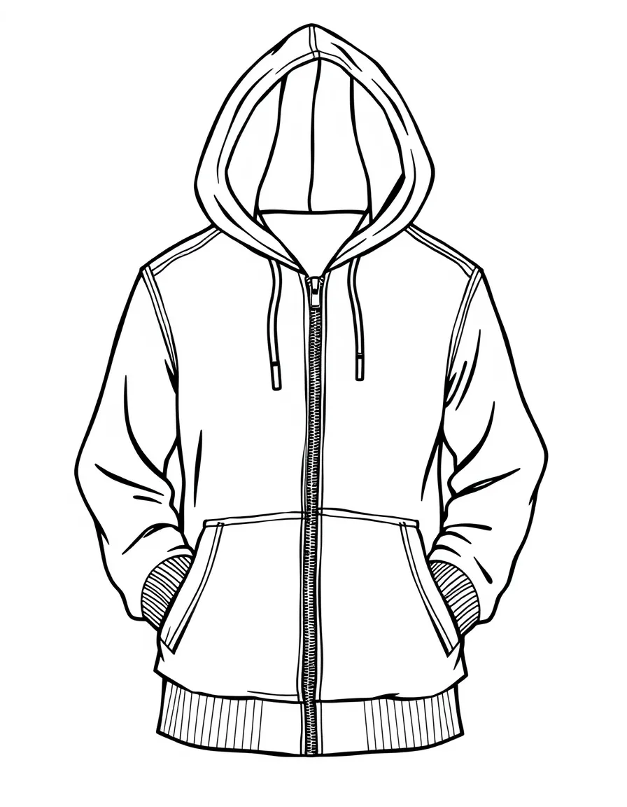(clothing) A cozy hoodie with front pockets and a zipper