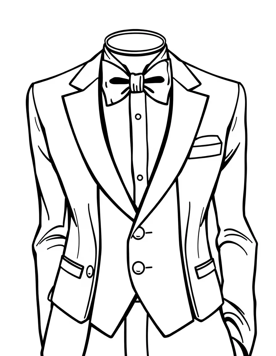 (clothing) A fancy suit jacket with a bow tie