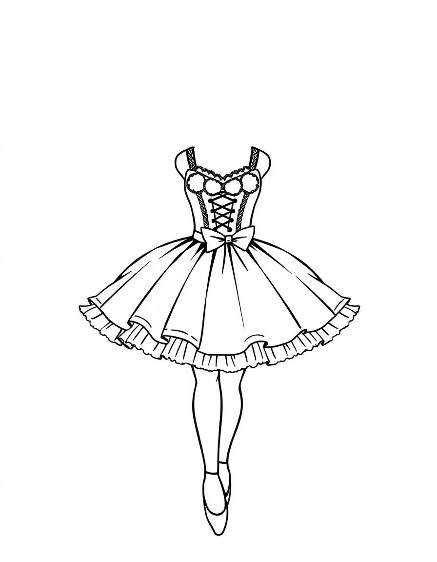 (clothing) A ballerina tutu with frilly edges