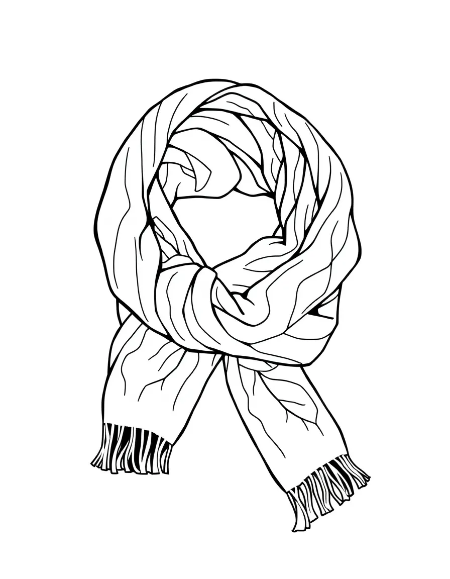 (clothing) A wool scarf wrapped in a loop