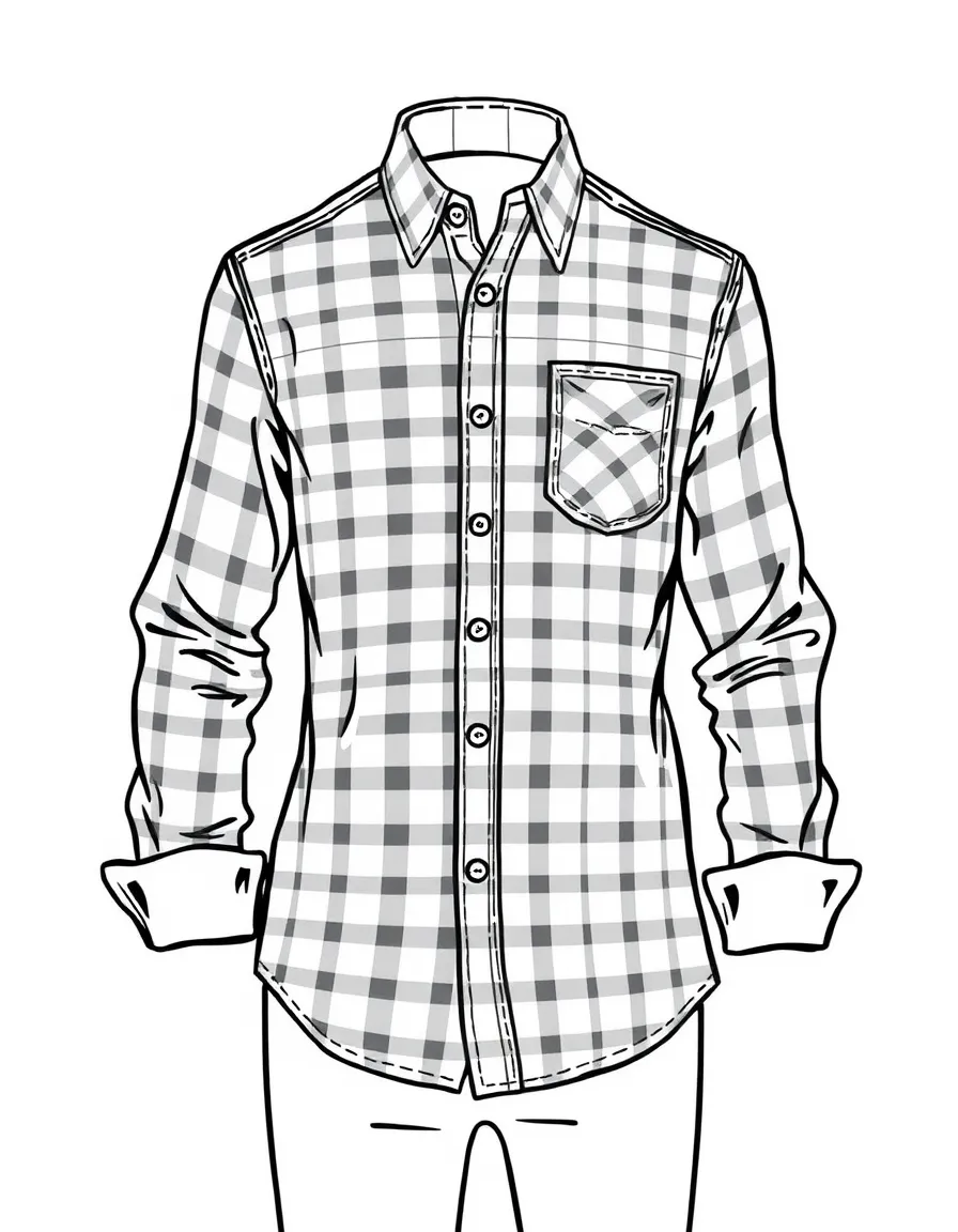 (clothing) A dress shirt with checkered design