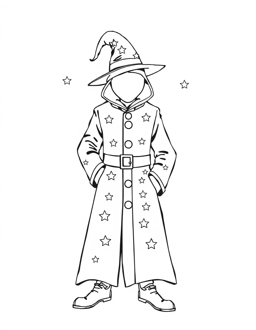 (clothing) A magician’s coat with stars and moons