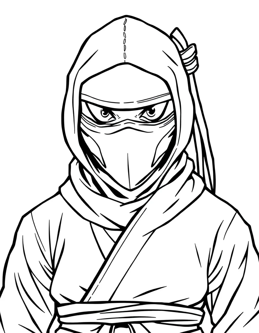 (clothing) A ninja outfit with a mask