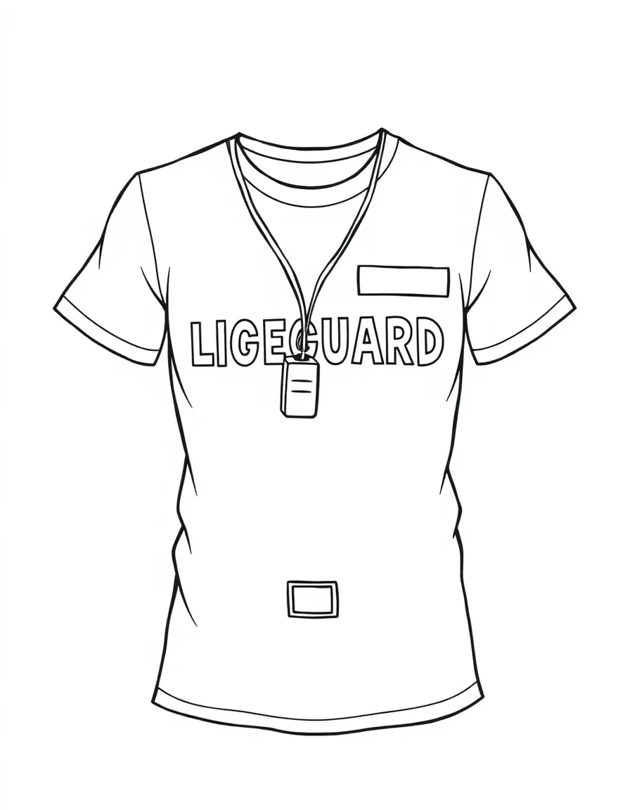 (clothing) A lifeguard shirt with a whistle