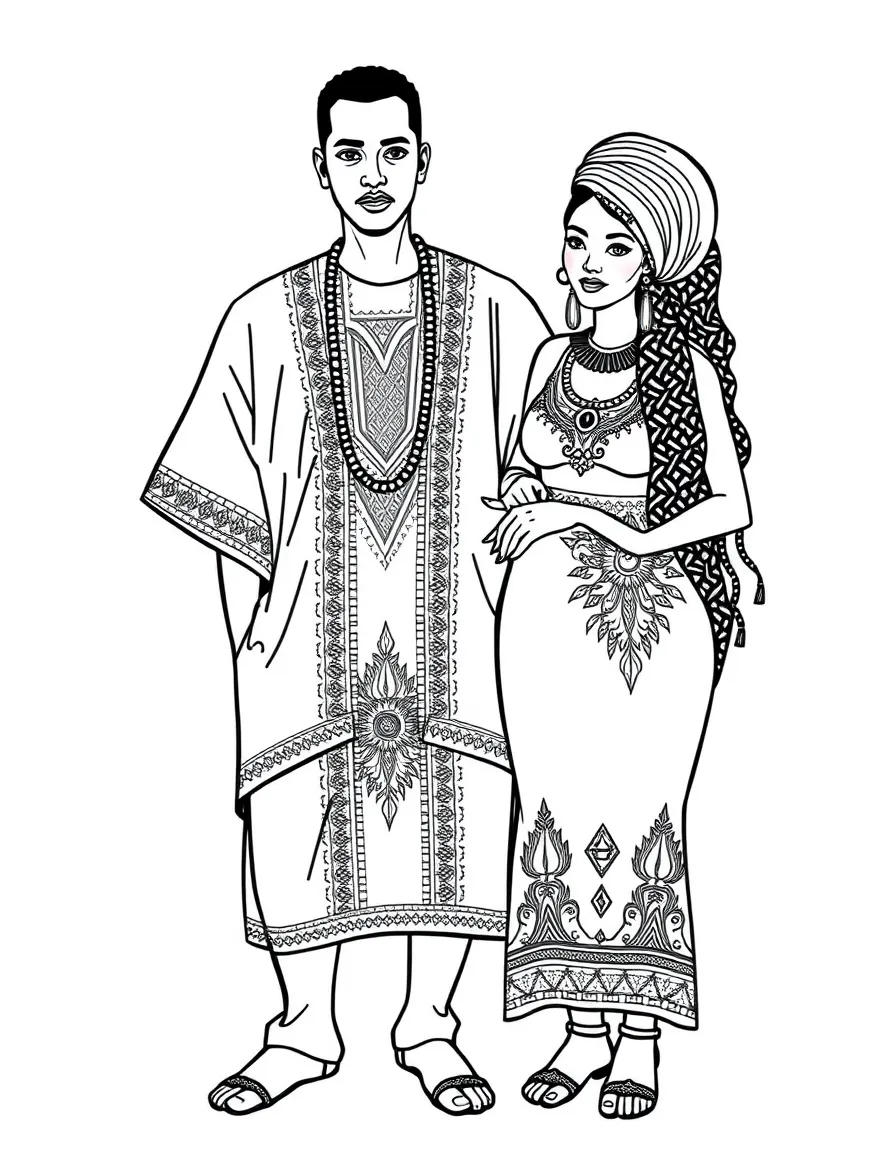 (clothing) A traditional African dashiki
