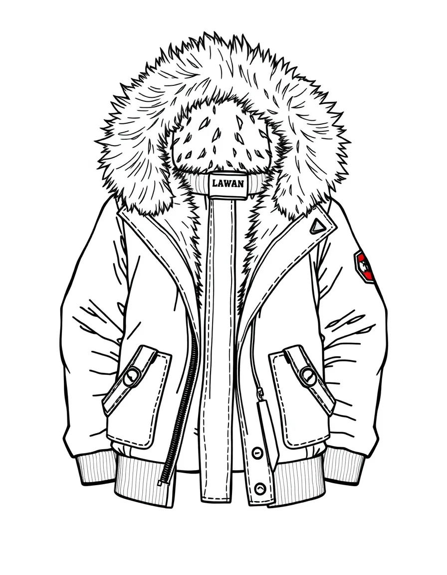 (clothing) A parka jacket with fur lining