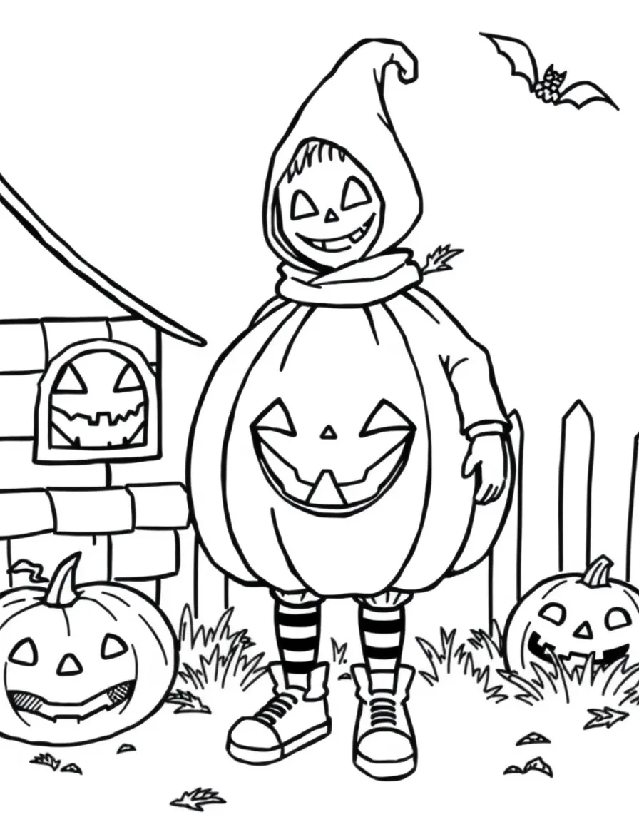 (clothing) A Halloween pumpkin costume