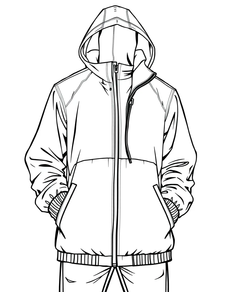 (clothing) A windbreaker jacket
