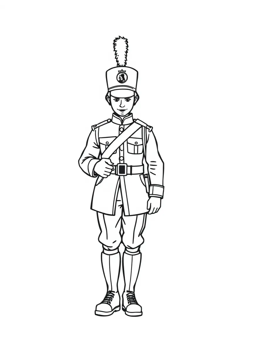 (clothing) A marching soldier's uniform