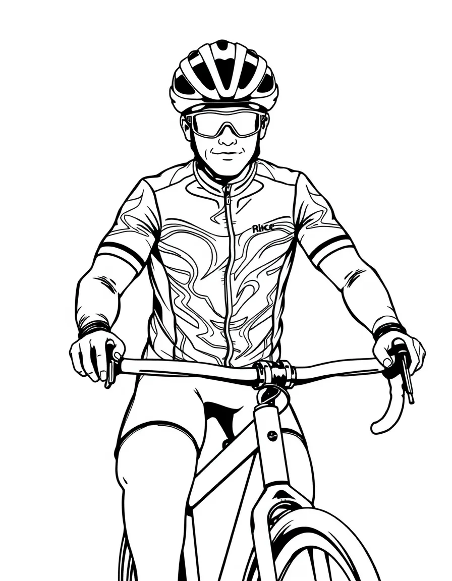 (clothing) A cycling jersey and helmet