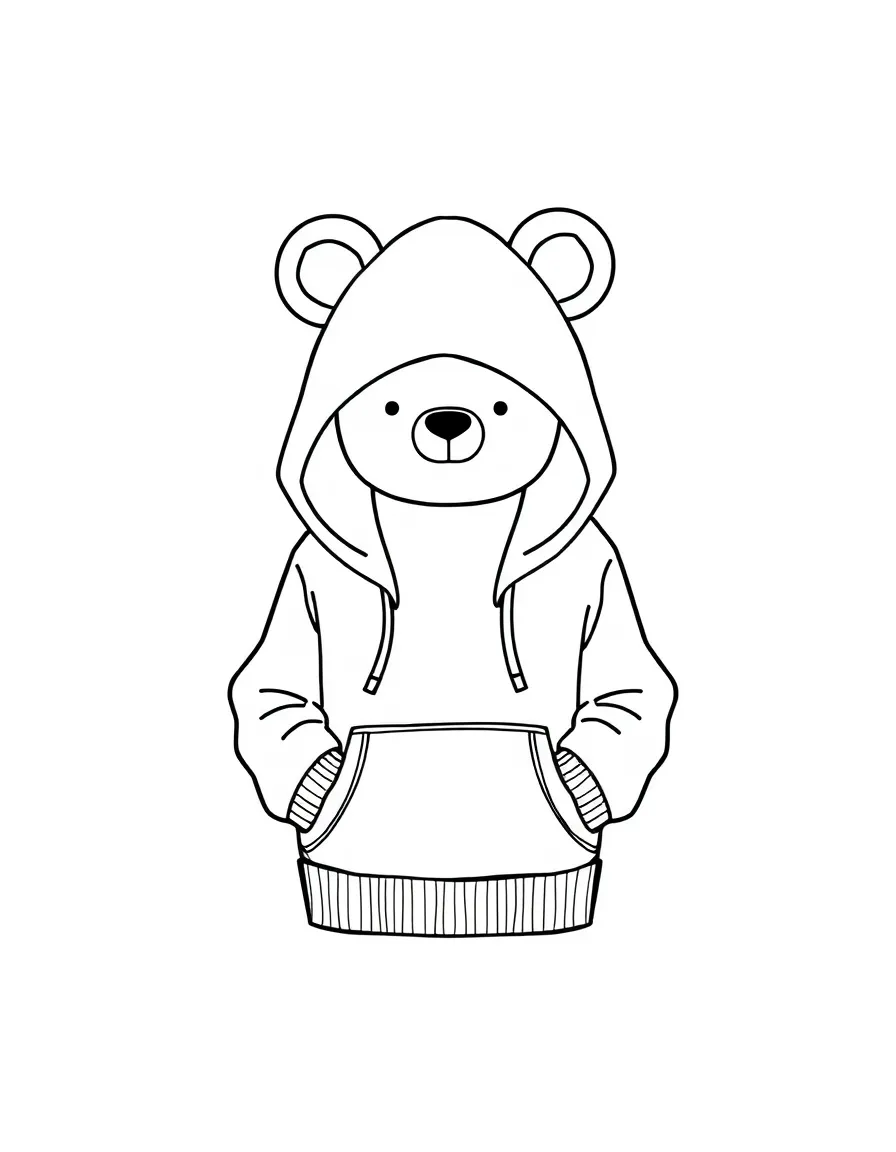 (clothing) A bear-ears hoodie
