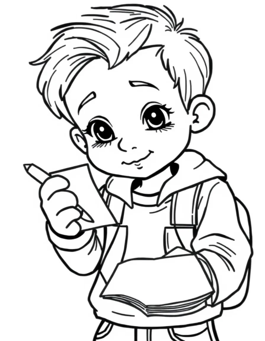 A child erasing a cheat note and choosing to study