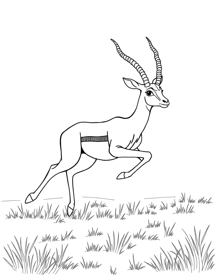 A graceful gazelle bounding across the plains