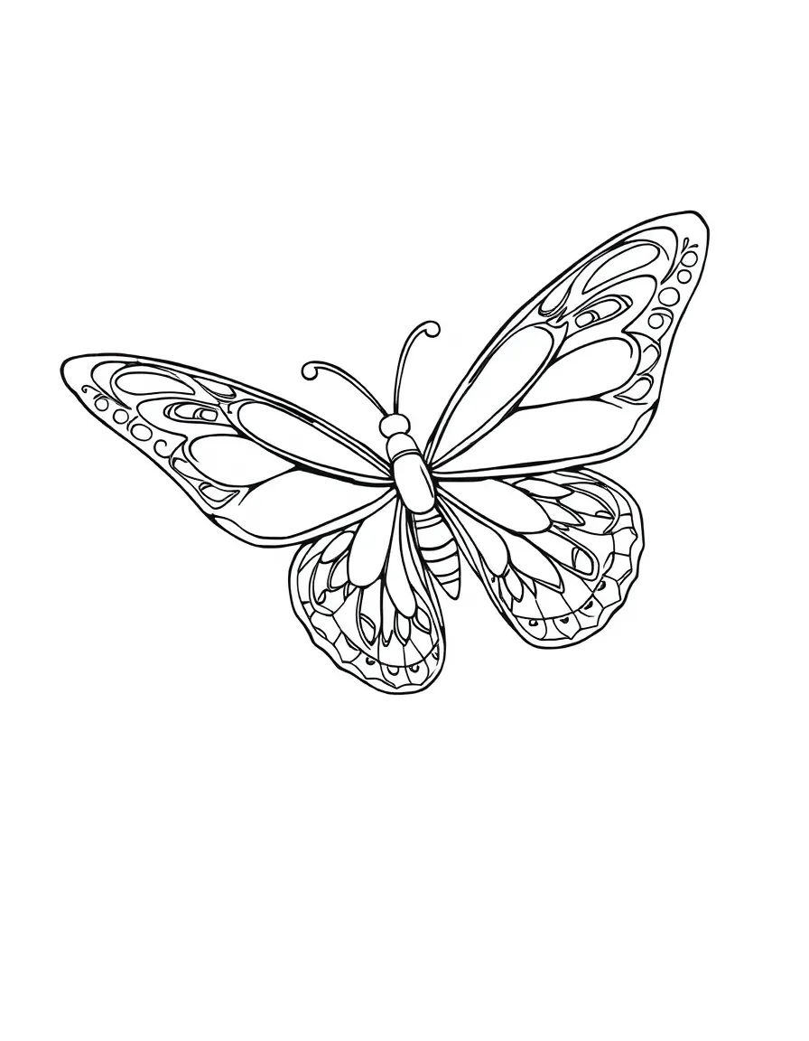 A fluttering butterfly with intricate wing patterns