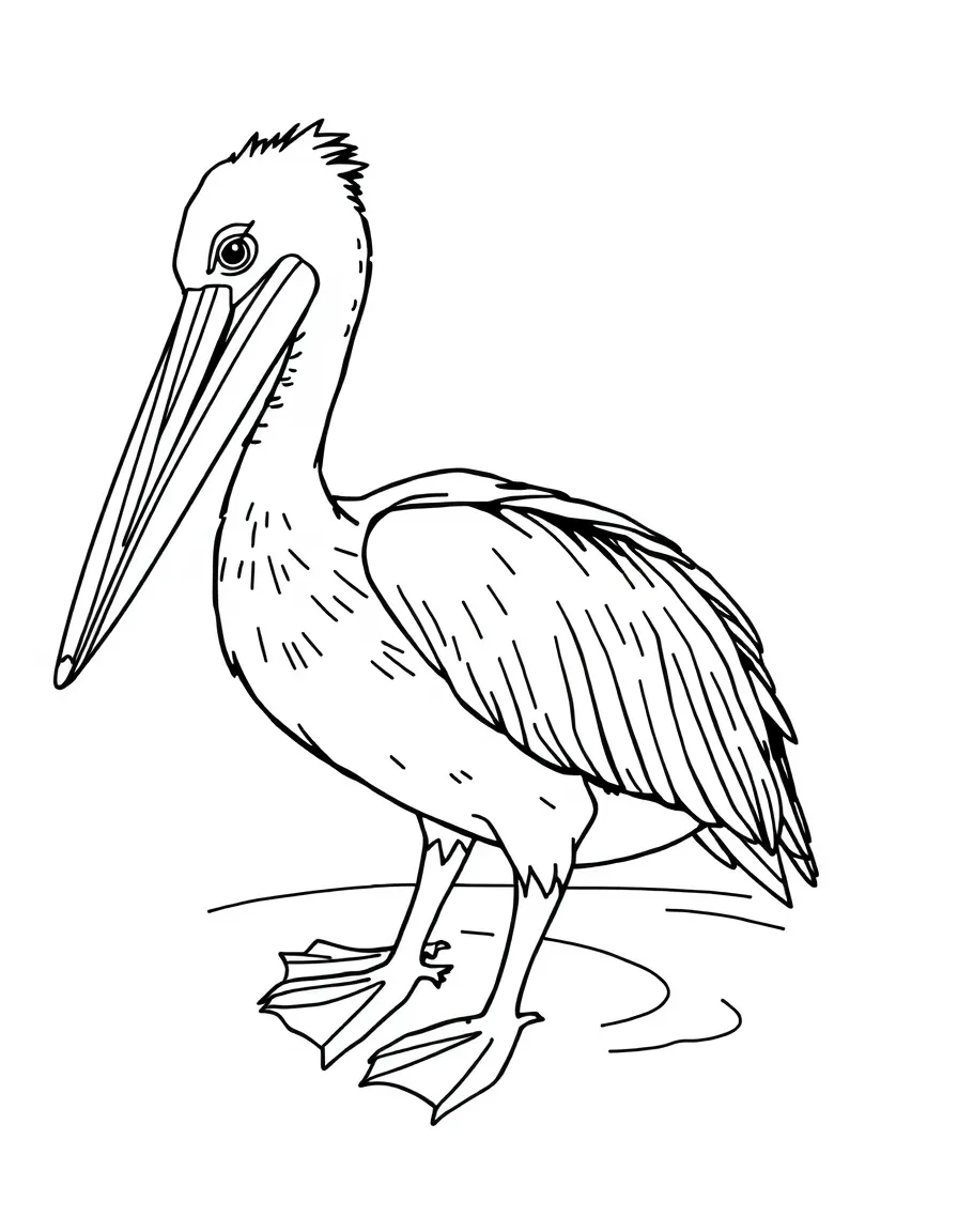 A fishing pelican with a large pouch