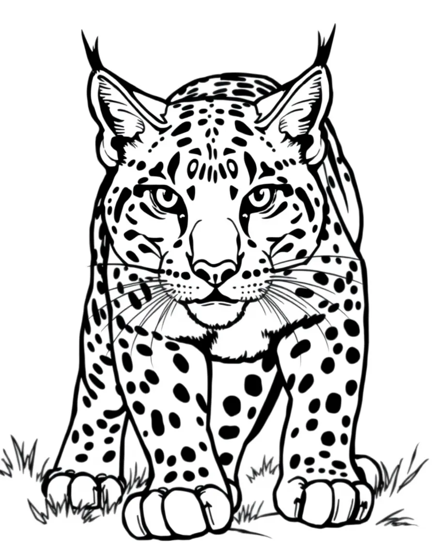 A prowling bobcat with distinctive spotted coat