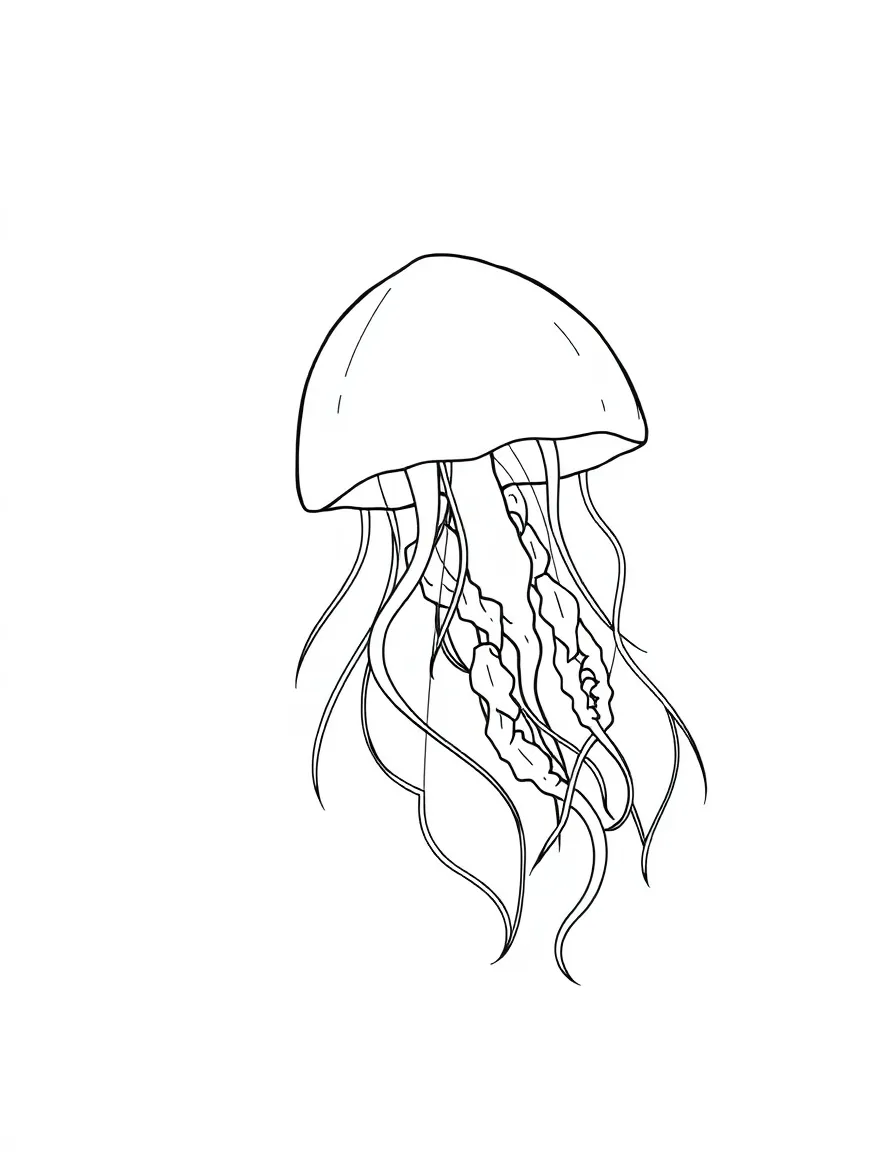 A graceful jellyfish floating translucently
