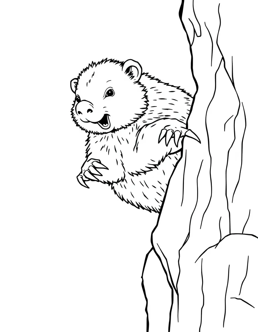 A climbing wombat with sturdy claws