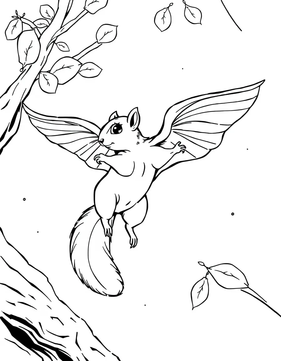 A gliding flying squirrel with membrane wings