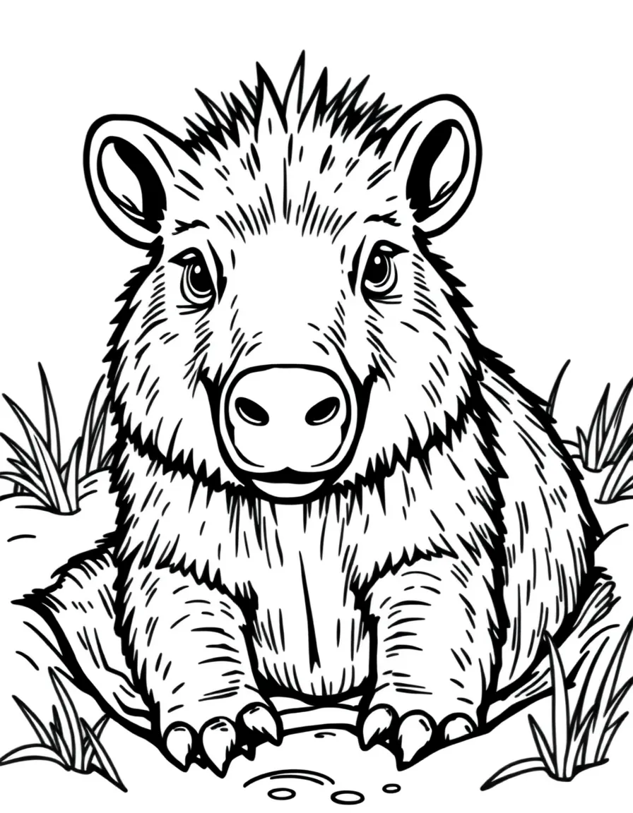A burrowing aardvark with long snout