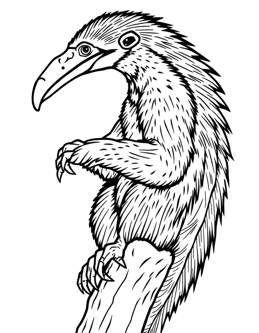 A climbing anteater with curved claws