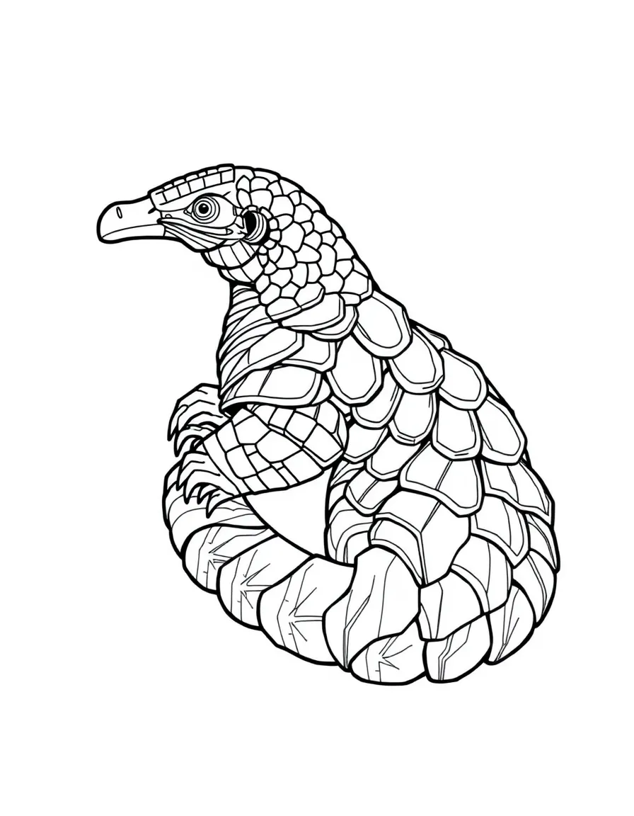 A armored pangolin rolled in tight ball