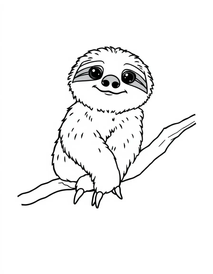 A slow-moving three-toed sloth