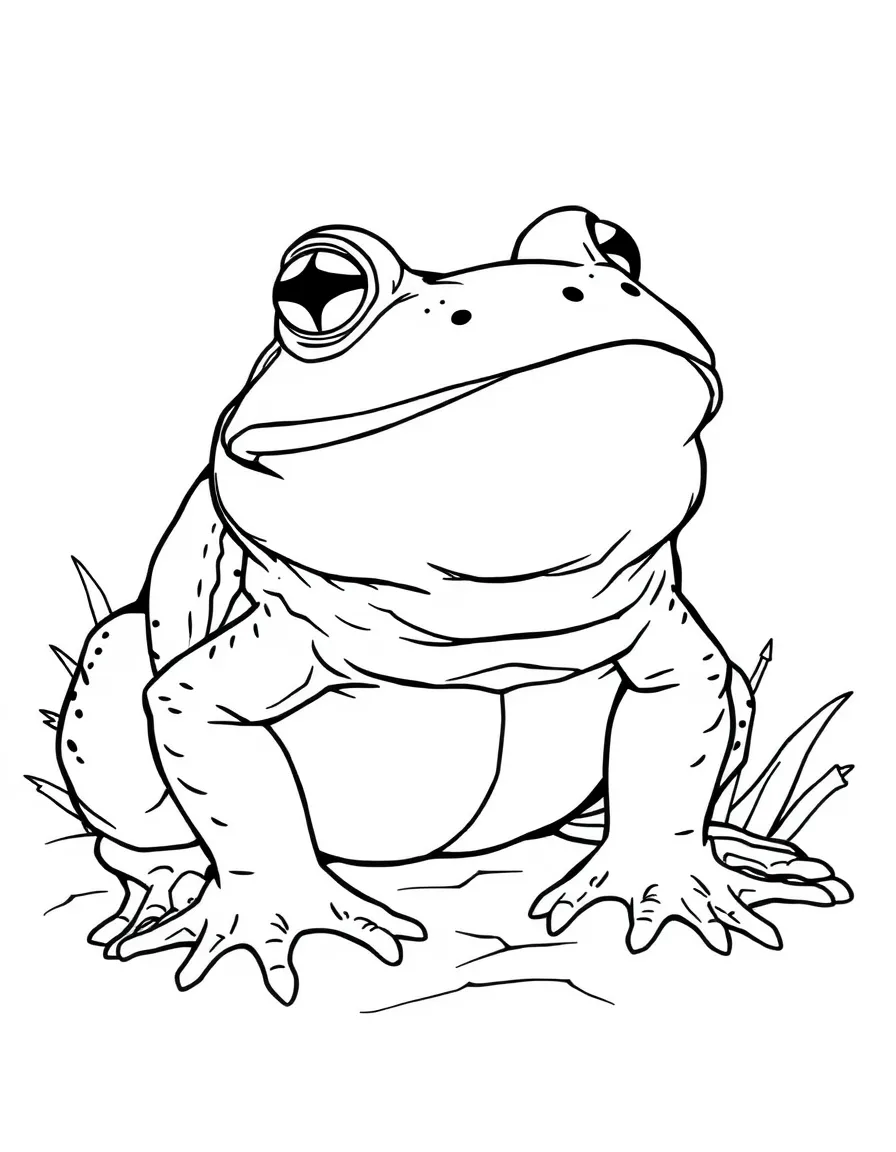 A giant bullfrog croaking loudly