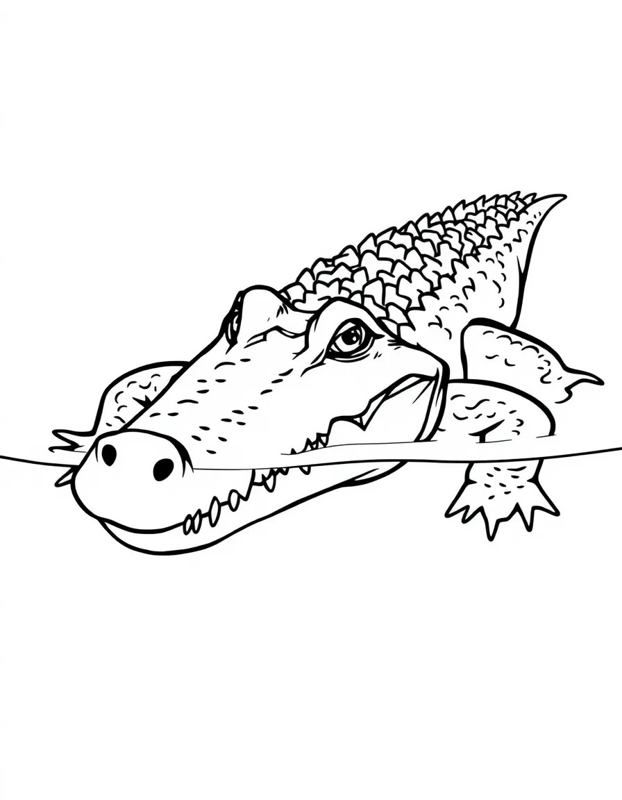 A swimming crocodile with eyes above water
