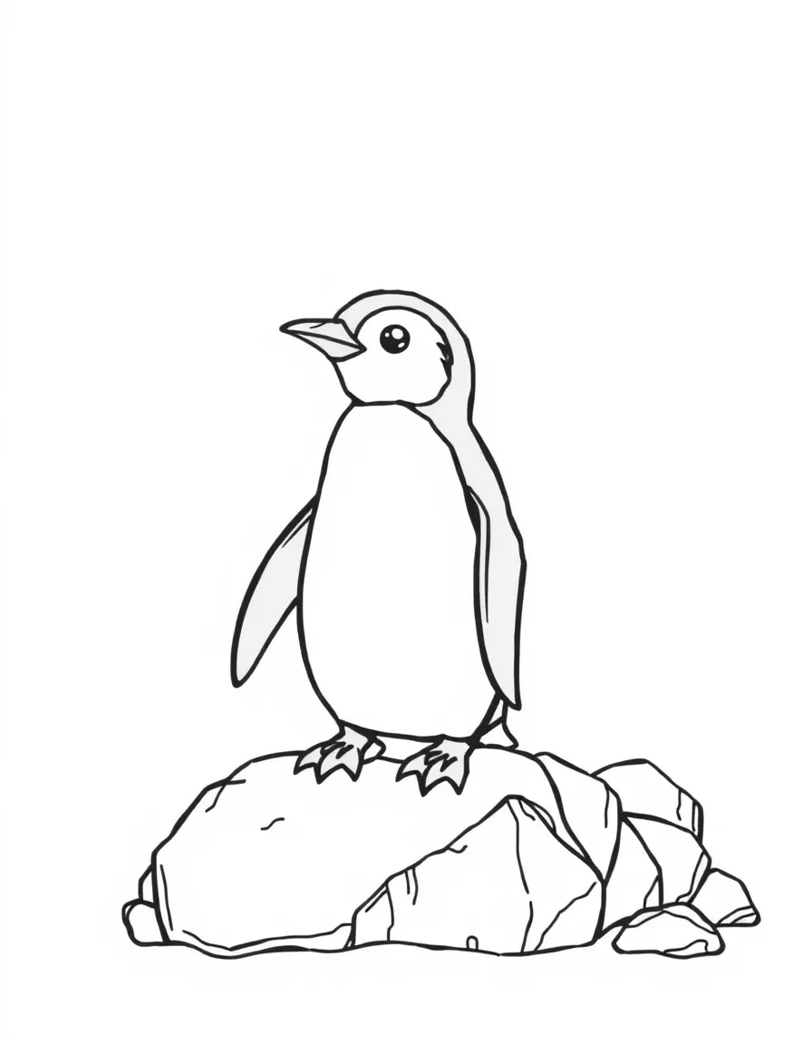 A tiny fairy penguin on rocky shore